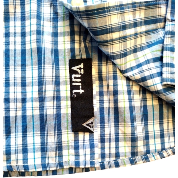 VURT Plaid Long Sleeve Button Up Casual Shirt, Size XL, White/Blue/Green - Picture 5 of 9